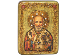 Подарочная икона "Святитель Николай, архиепископ Мир Ликийский (Мирликийский), чудотворец"