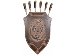 Шашлычный набор «Лев» с подставкой-щитом