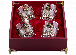 Набор бокалов для виски "Георгий-Победоносец" (4 шт.) в ларце