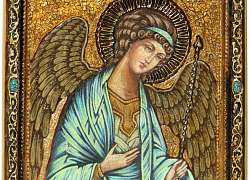 Живописная икона "Ангел Хранитель"