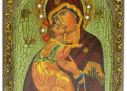 Живописная икона "Образ Владимирской Божьей Матери"